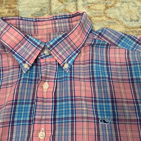 Vineyard Vines Classic Check Button Down Whale Shirt size Large - Picture 2 of 4
